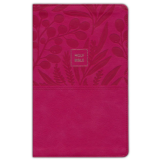 NKJV End Of Verse Personal Size Ref Bible Large Print Indexed Pink (Comfort Print)(Imitation Leather