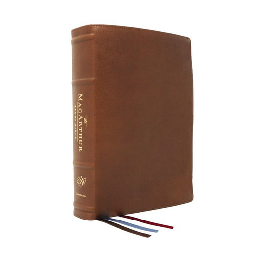 ESV MacArthur Study Bible 2nd Edition Goatskin Brown (Comfort Print)(Genuine Leather)