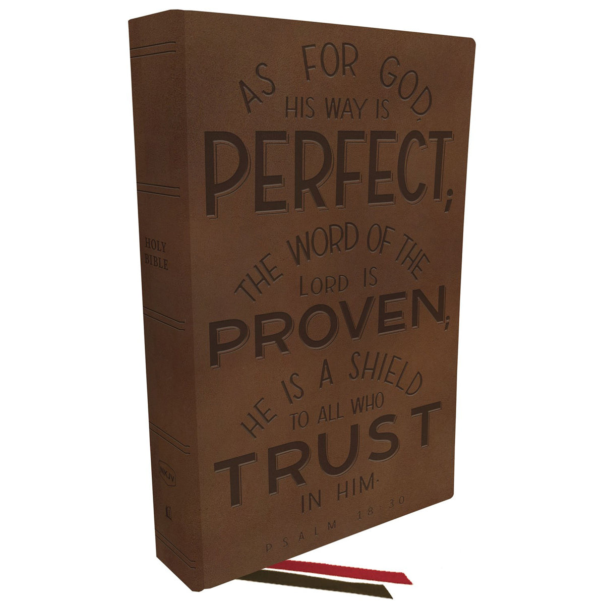 NKJV Thinline Bible Indexed Brown (Comfort Print)(Verse Art Cover Collection)(Genuine Leather)