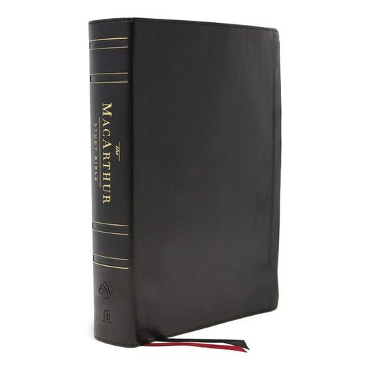 ESV MacArthur Study Bible 2nd Edition Indexed Black (Comfort Print)(Genuine Leather)