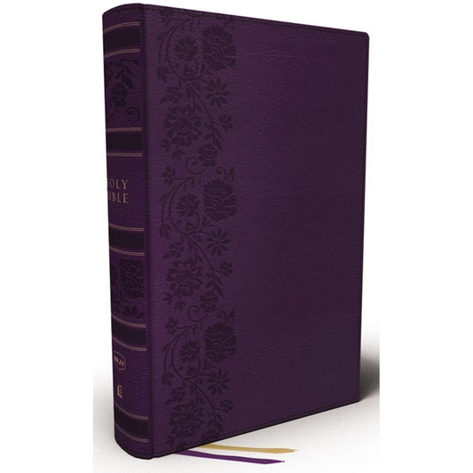 NKJV Single-Column Wide-Margin Reference Bible Indexed Purple (Comfort Print)(Imitation Leather)