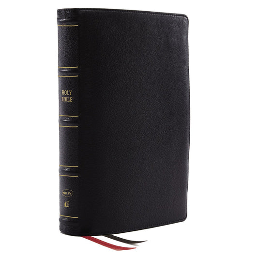 NKJV Thinline Reference Bible Red Letter Indexed Black (Comfort Print)(Genuine Leather)