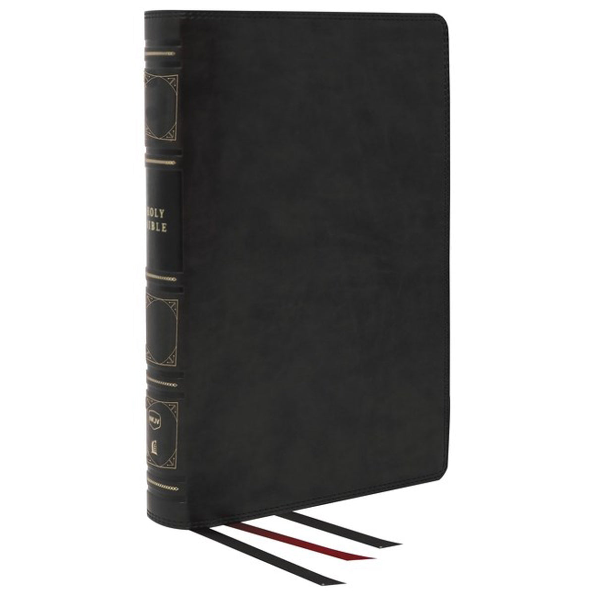 NKJV Verse-By-Verse Reference Bible Center Column Idexed Black (Comfort Print)(Genuine Leather)
