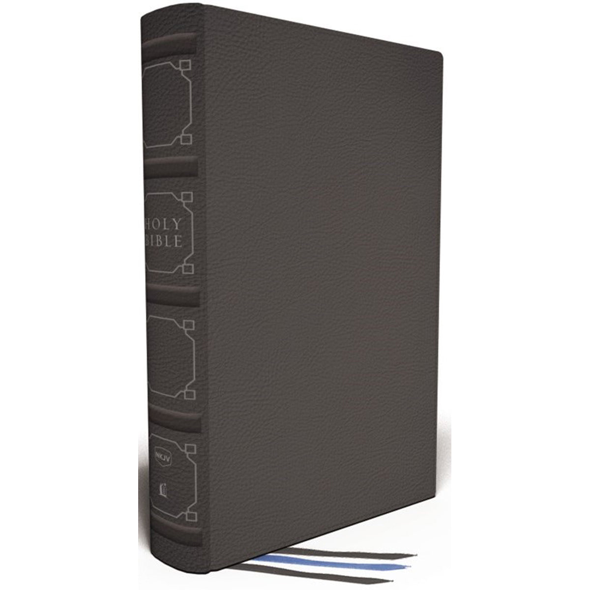 NKJV Verse-By-Verse Reference Bible Center Column Red Letter Gray (Comfort Print)(Genuine Leather)