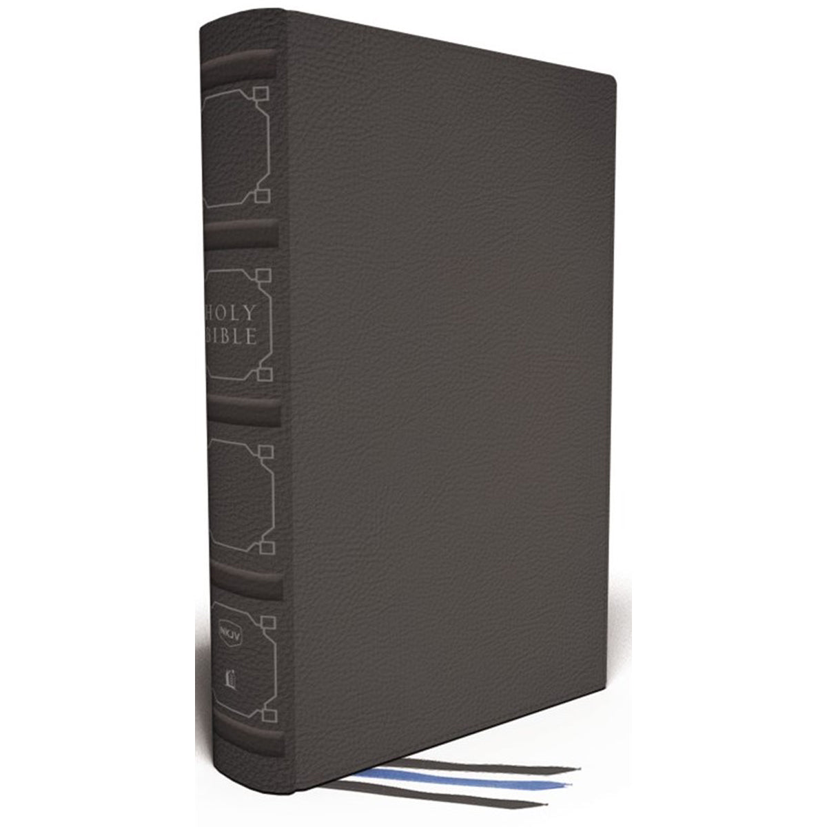 NKJV Verse-By-Verse Reference Bible Center Column Indexed Gray (Comfort Print)(Genuine Leather)