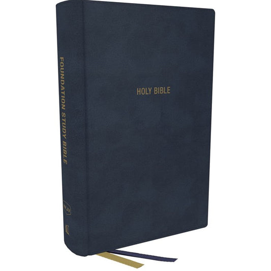NKJV Foundation Study Bible Large Print Red Letter Indexed Blue (Comfort Print)(Imitation Leather)