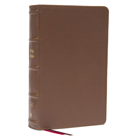 KJV Single-Column Personal Size Reference Bible Large Print Brown (Comfort Print)(Genuine Leather)