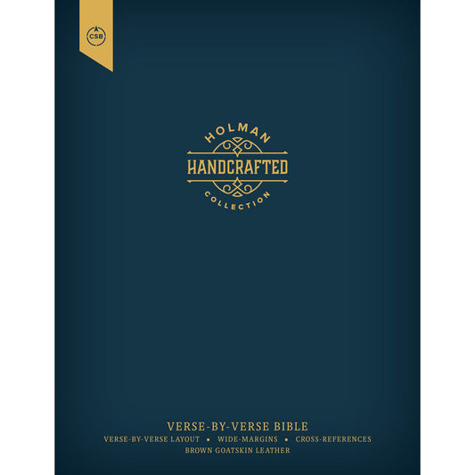 CSB Verse-By-Verse Reference Bible Premium Goatskin Black (Handcrafted Collection)(Genuine Leather)