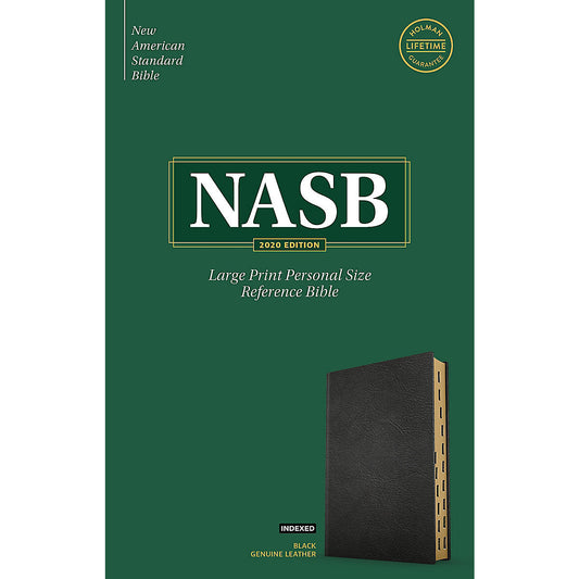 NASB Personal Size Reference Bible Large Print Indexed Black (Genuine Leather)