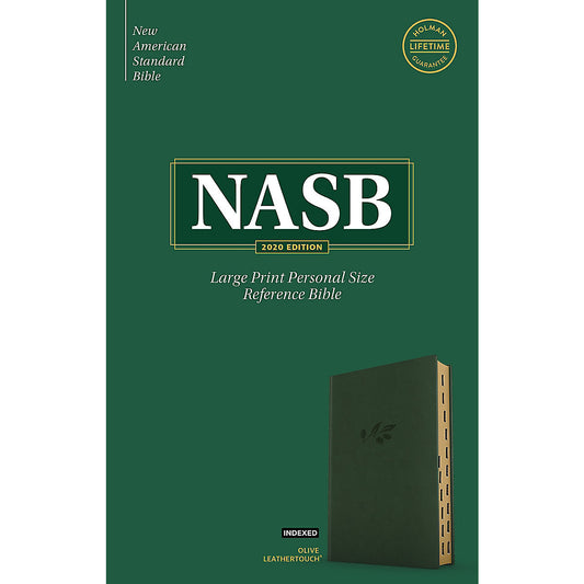 NASB Personal Size Reference Bible Large Print Indexed Olive (Imitation Leather)