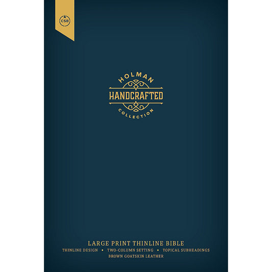 CSB Thinline Bible Large Print Goatskin Brown (Genuine Leather)
