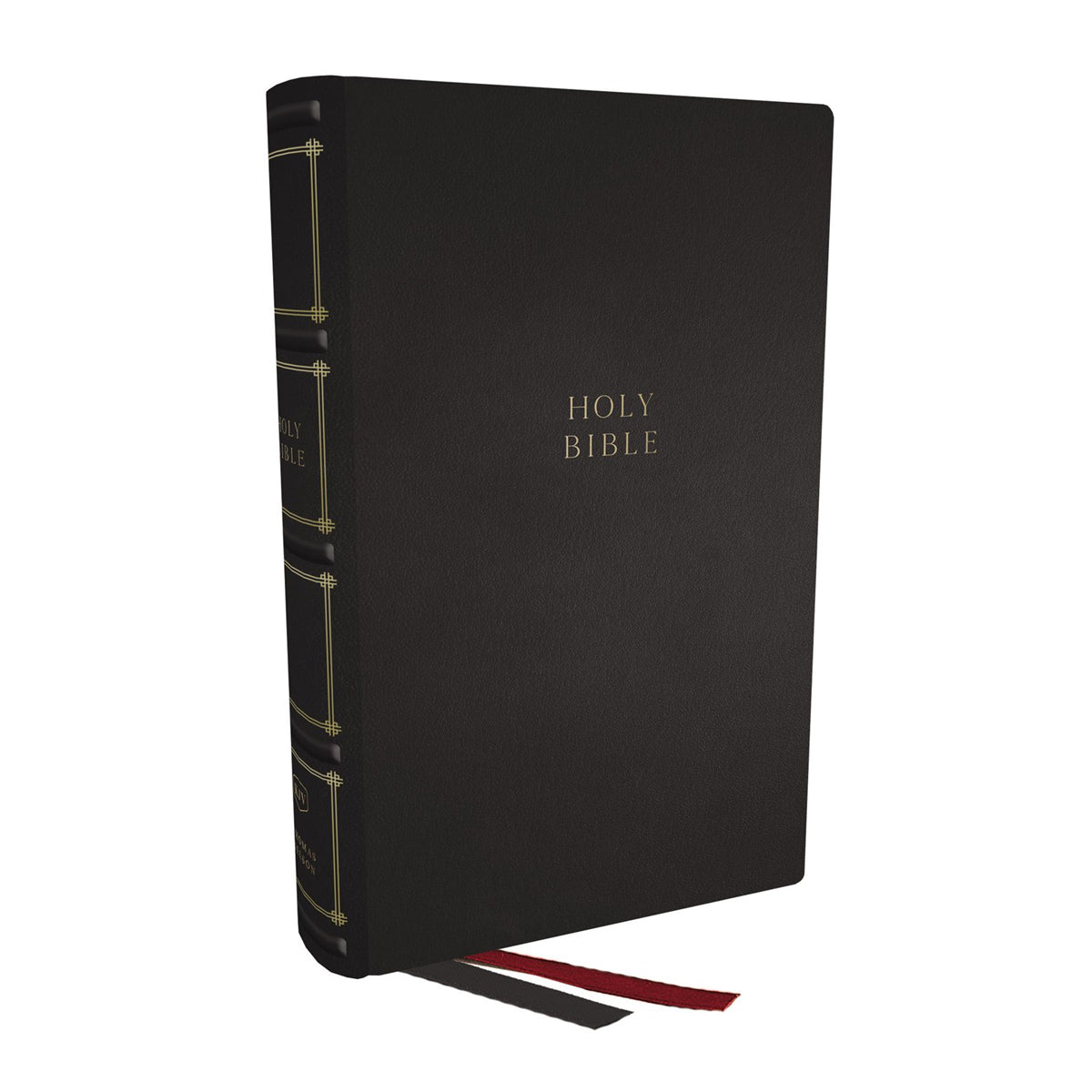 KJV Compact Center-Column Reference Bible Black Comfort Print (Genuine Leather)