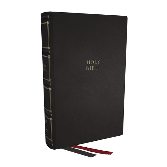 KJV Compact Center-Column Reference Bible Black Comfort Print (Genuine Leather)