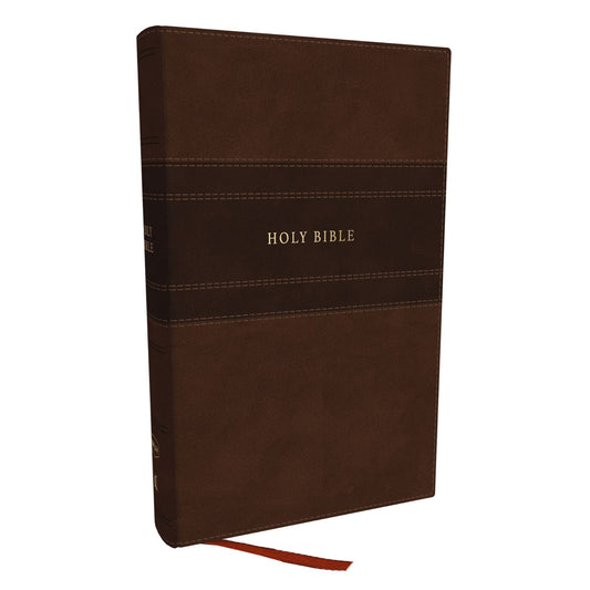 NKJV Brown Imitation Leather Personal Size Reference Bible Large Comfort Print
