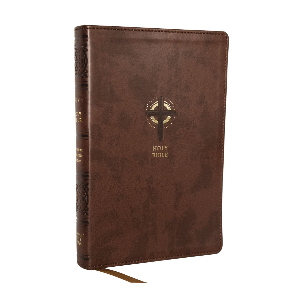 NRSVCE Brown Imitation Leather Sacraments of Initiation Catholic Bible Comfort Print