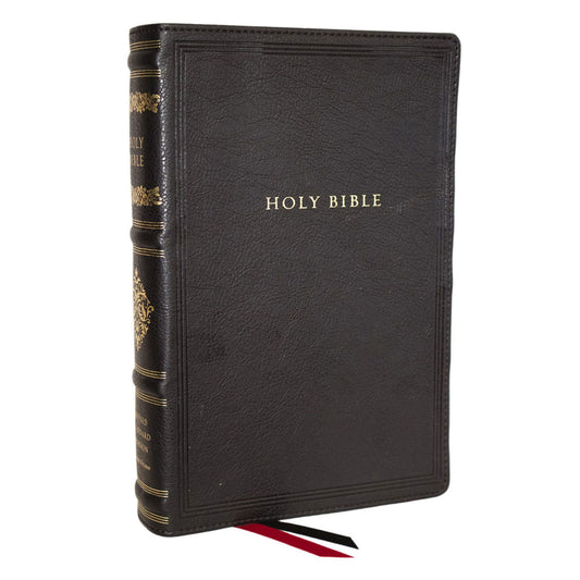 RSV Black Imitation Leather Personal Size Bible with Cross References Sovereign Collection Indexed