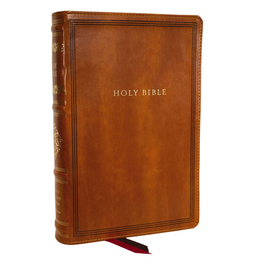 RSV Brown Imitation Leather Personal Size Bible with Cross References Sovereign Collection