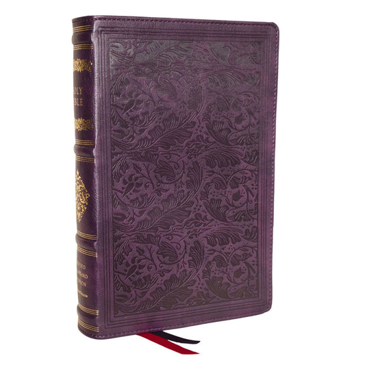 RSV Purple Imitation Leather Personal Size Bible with Cross References Sovereign Collection Indexed
