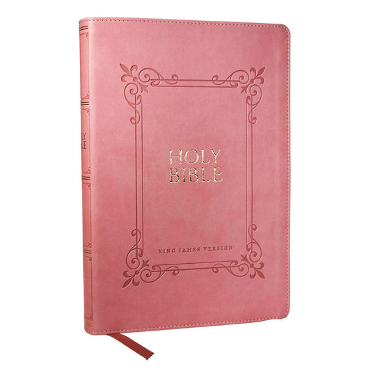 KJV Pink Imitation Leather Center-Column Reference Bible Large Comfort Print