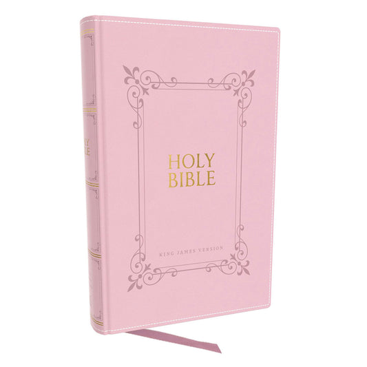 KJV Pink Imitation Leather Center-Column Reference Bible Large Comfort Print Indexed