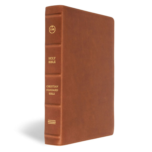 CSB Marbled Tan Genuine Leather Verse-by-Verse Reference Handcrafted Bible