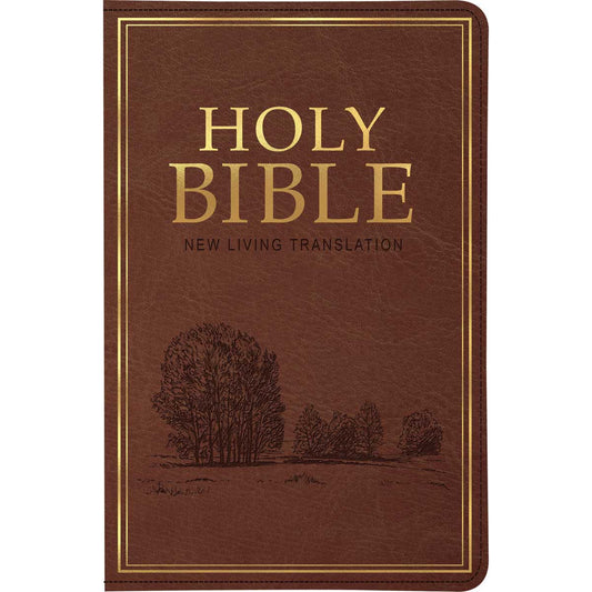 NLT Brown Faux Leather Standard Bible Thumb Indexed