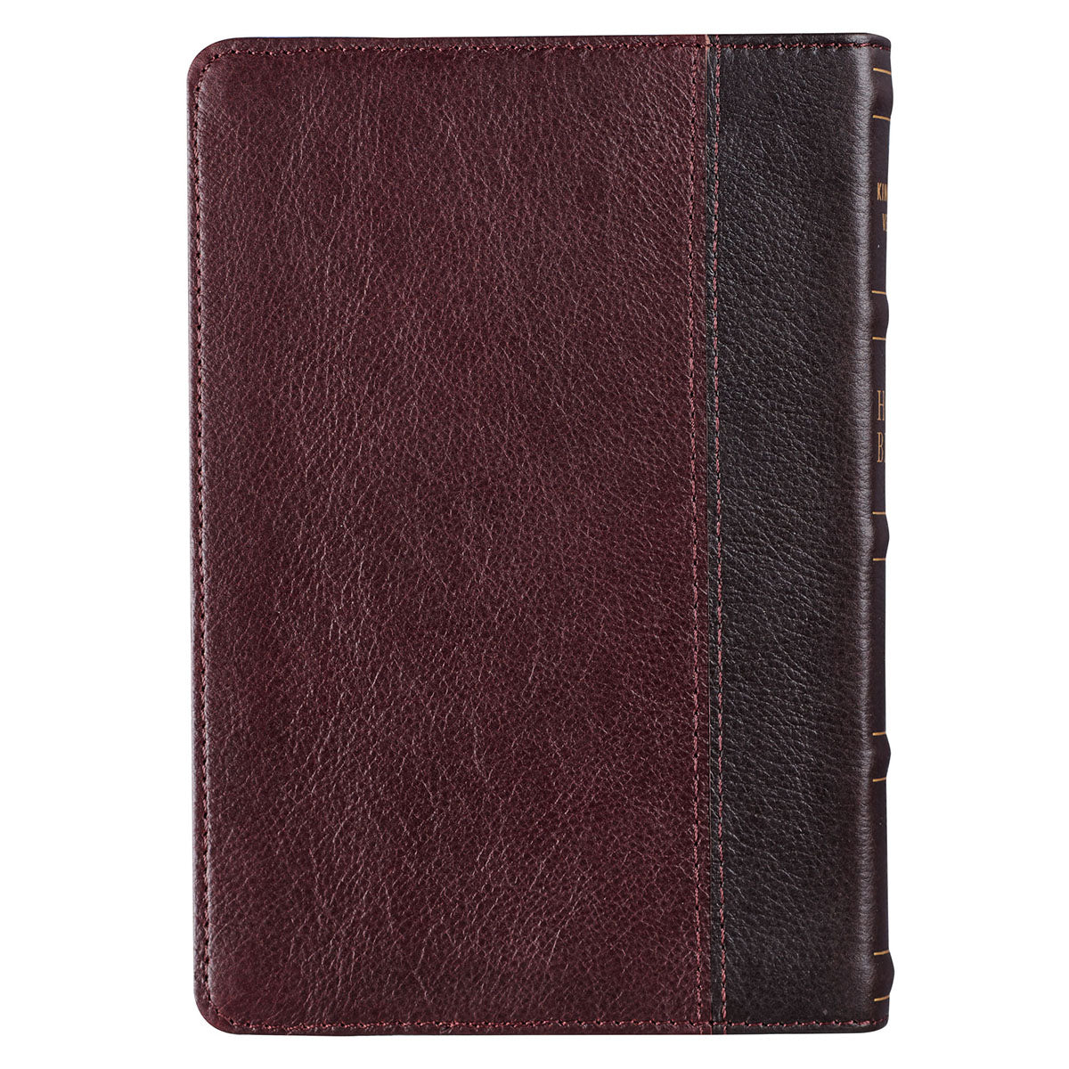 KJV Two-Tone Burgundy & Merlot Genuine African Leather Compact Bible Red Letter