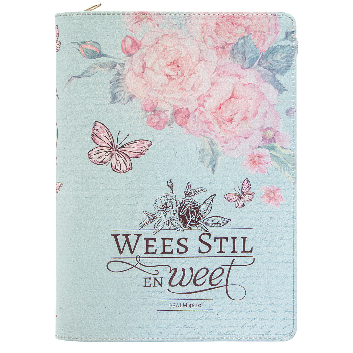 Wees Stil En Weet Pienk Vlinder (Faux Leather Journal With Zipped Closure)