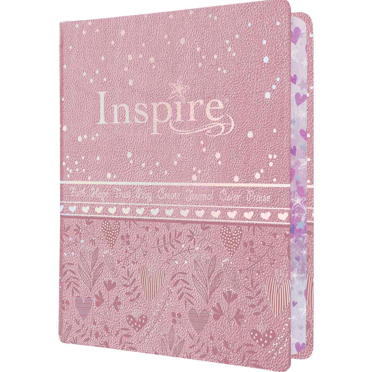 NLT Pink Hardcover Faux Leather Inspire Bible For Girls