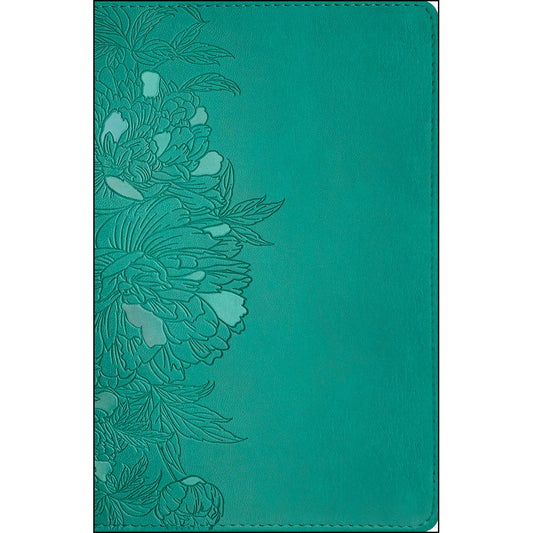 NLT Filament Bible Super Giant Print Red Letter Indexed Peony Rich Teal (Imitation Leather)