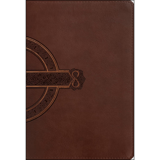 NLT Filament Compact Bible Giant Print Red Letter Indexed Mahogany Celtic Cross (Imitation Leather)