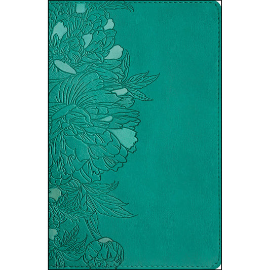 NLT Filament Compact Bible Giant Print Red Letter Indexed Peony Rich Teal (Imitation Leather)