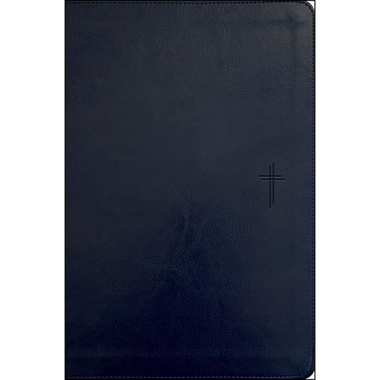 NLT Filament Compact Bible Giant Print Red Letter Navy Blue Cross (Imitation Leather)
