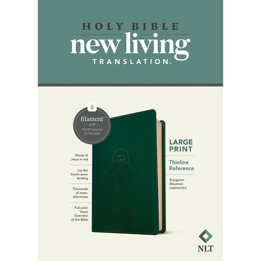 NLT Filament Thinline Reference Bible, Large Print, Evergreen Mountain (Imitation Leather)