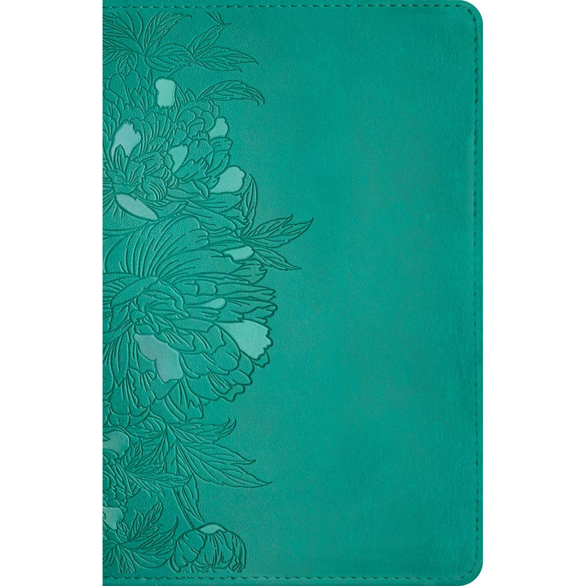 NLT Peony Rich Teal Imitation Leather Thinline Center-Column Reference Bible