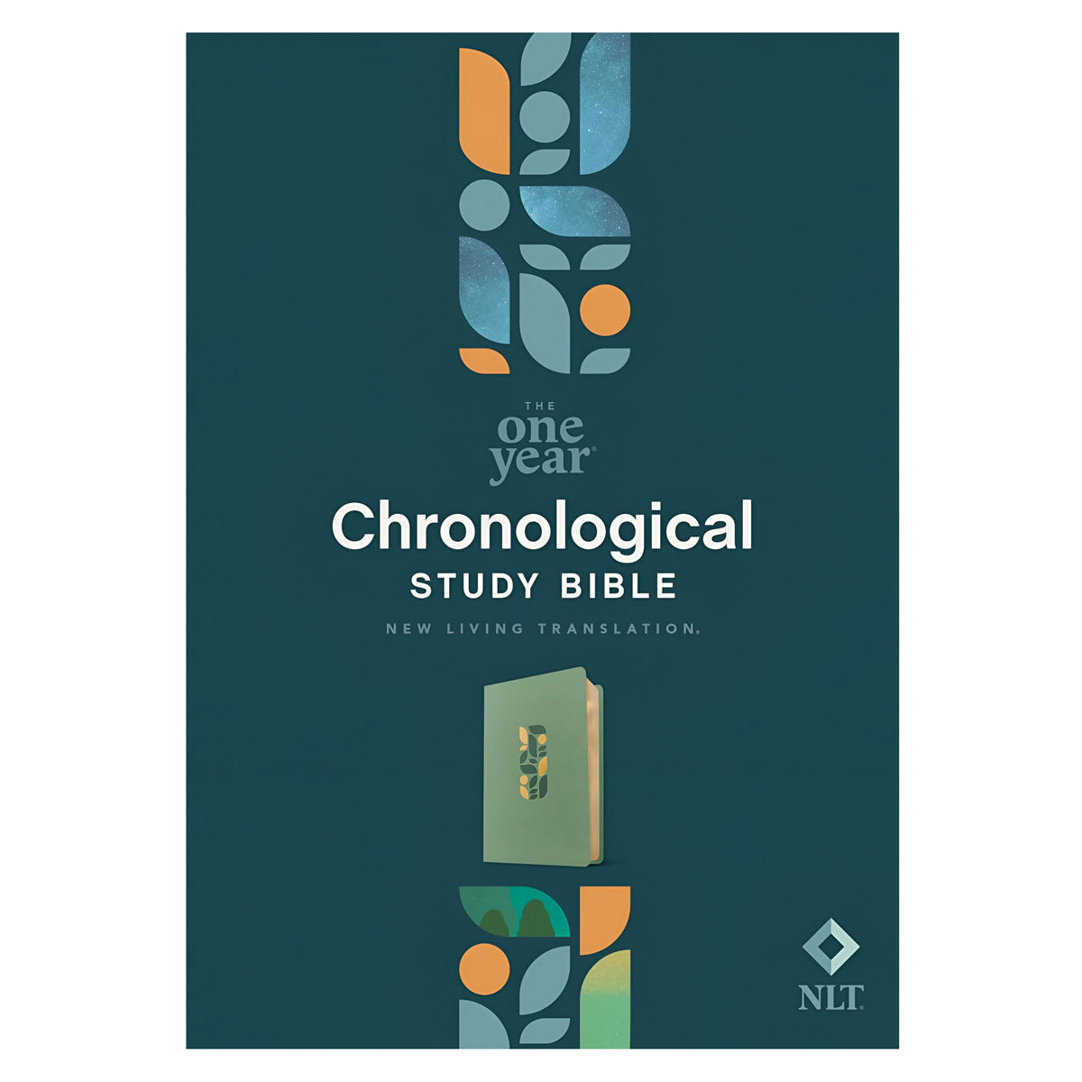 NLT Sage Green Mosaic Imitation Leather One Year Chronological Study Bible