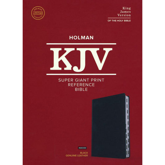 KJV Reference Bible Super Giant Print Indexed Black (Genuine Leather)