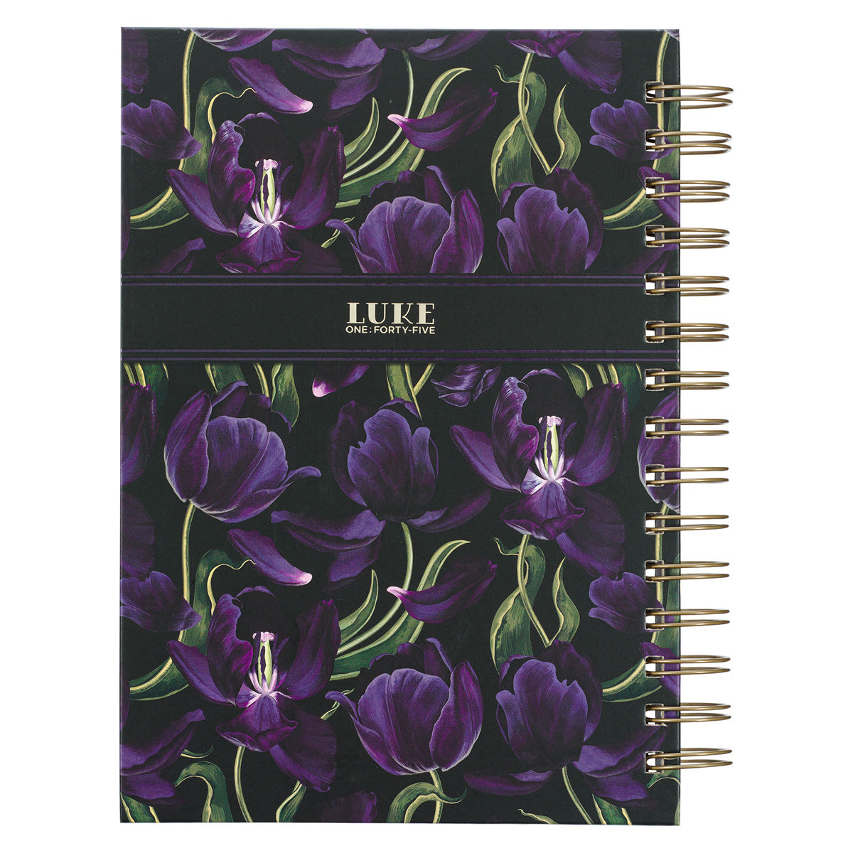 Blessed Black & Purple Large Hardcover Wirebound Journal - Luke 1:45
