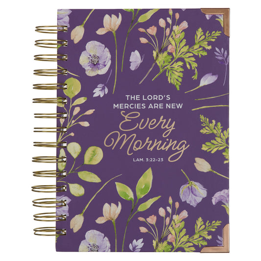 The Lord's Mercies are New Every Morning Purple Large Hardcover Wirebound Journal