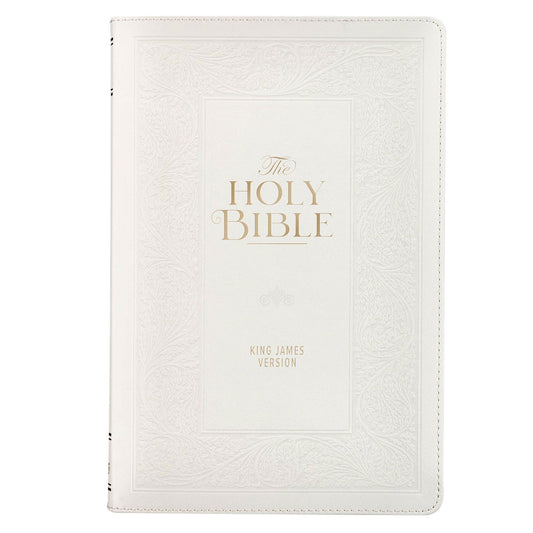 KJV White Faux Leather Standard Bible Giant Print