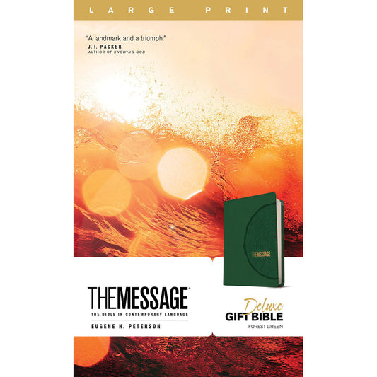 The Message Deluxe Gift: The Bible In Contemporary Language Large Print Green (Imitation Leather)
