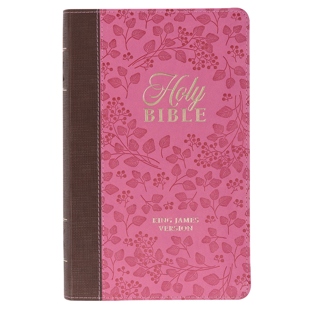 KJV Saddle Tan And Pink Faux Leather Giant Print Bible