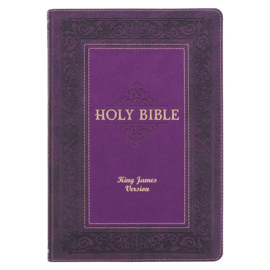KJV Purple Faux Leather Flexcover Study Bible Large Print
