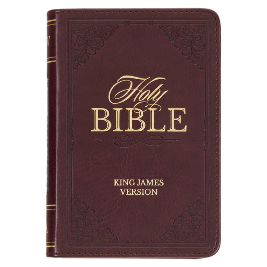 KJV Burgundy Faux Leather Mini Pocket Bible