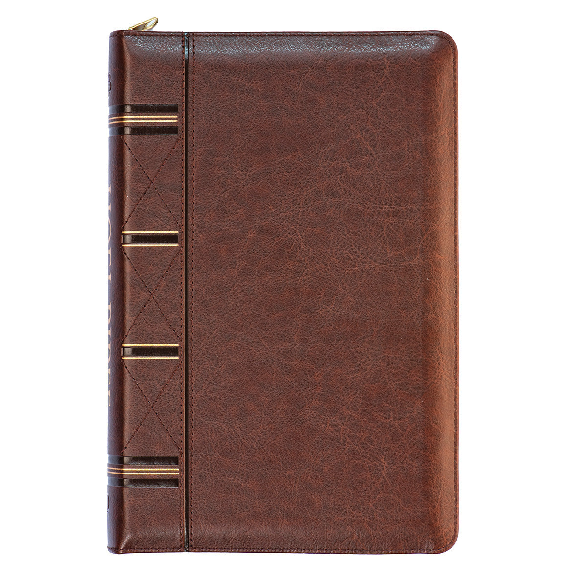 ESV Dark Brown Faux Leather Compact Bible With Zip