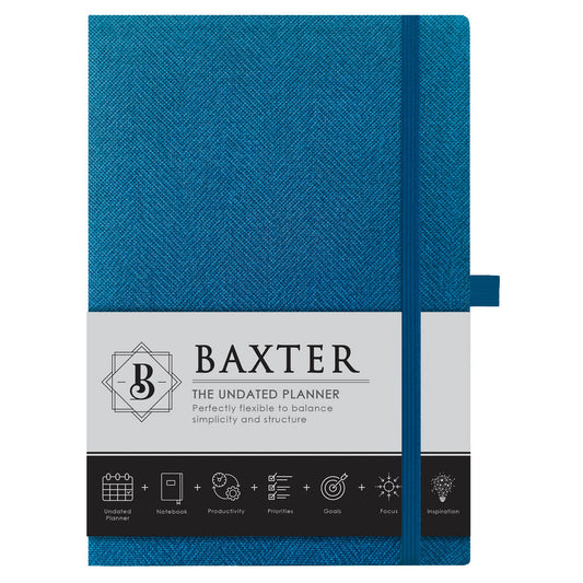 Baxter Undated Planner Aqua (Durable Synthetic Fibre Flexcover)