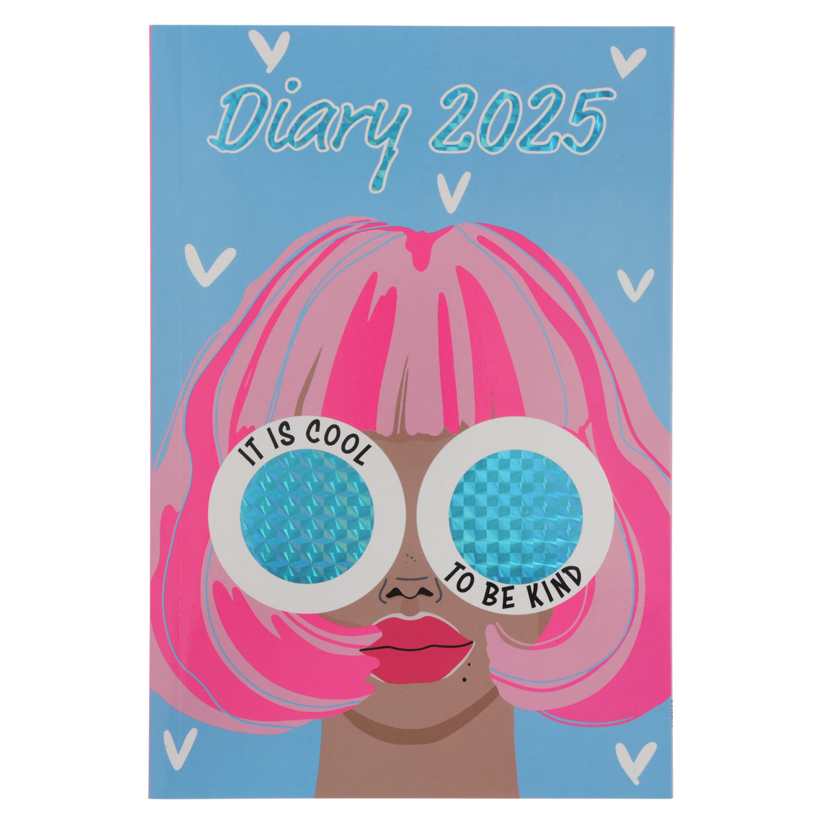 2025 School Diary - Daily Planner - It Is Cool to Be Kind - Blue Specs - Paperback